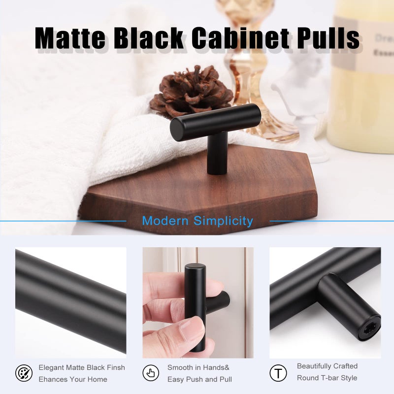 KNOBWELL 20 Pack Single Hole 2" Black Cabinet Knobs and Pulls, Drawer Knobs, Dresser Knob for Kitchen and Bathroom - Image 4